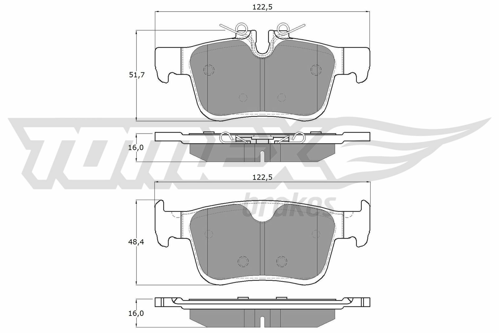 Sada brzdových destiček, kotoučová brzda TOMEX Brakes